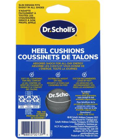 Dr. Scholl's Heel Cushions with Massaging Gel Gel Heel Cups All-Day Energizing Comfort Absorb Shock Reduce Impact & Stress Gel Cushioning Pad Insert Fit All Shoes Womens 6-10 1 Pair Women's - Buy Online on SooperMarket.com