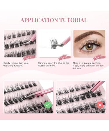 Cuckoo Cluster Lashes - 100 Pc 3D Fluffy DIY Eyelash Extensions - C Curl Mixed Length Individual Cluster Lashes for Volume - Cluster Lash-01 - Buy Online on SooperMarket.com
