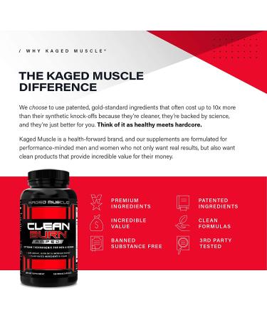 Kaged Muscle Clean Burn Amped Extreme Thermogenic for Men & Women  Weight Loss Supplement with Organic Caffeine  120 Veggie Caps Stimulant 120 Count (Pack of 1) - Buy Online on SooperMarket.com