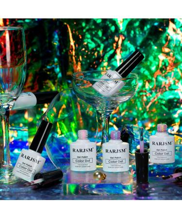 RARJSM Pearl Gel Nail Polish Set 6 Colors Aurora Pink White Green Purple Shimmer Mermaid Shell Glitter Pearlescent Gel Polishes Swirl Thread Effect Gel Soak Off LED UV Curing Requires Home Salon Use Elf Pearl - Buy Online on SooperMarket.com