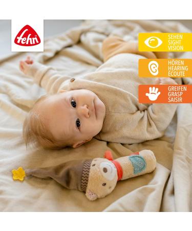 Fehn Stabgreifling B r | Motoric Baby Toy for Motor Skills & Senses | Cuddly Rattle & Squeaky Gift for 0+ Months - Buy Online on SooperMarket.com