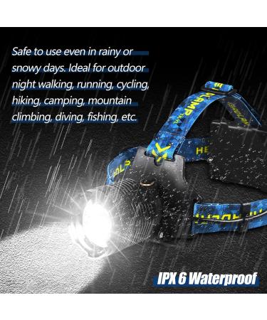 Ynipanda Rechargeable LED Headlamp | 30W White Laser Beads | Blue - Buy Online on SooperMarket.com