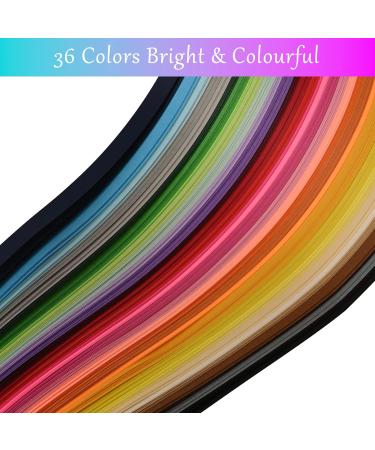 YURROAD Quilling Paper Strips Kit - 36 Colors, 720 Strips, 54cm Length, 3mm 5mm 7mm 10mm Width (4 Packs) - Buy Online on SooperMarket.com