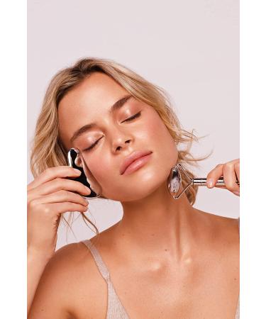 SACHEU Stainless Steel Gua Sha Tool | Reduce Puffiness & Tighten Skin | Facial Massage & Lymphatic Drainage | Travel Pouch Included - Buy Online on SooperMarket.com