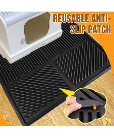 Eyein Waterproof Cat Litter Mat - 80x60cm Black - Urine Proof & Easy to Clean Litter Box Mat with Scatter Control - Non-Slip & Washable Kitty Litter Rug - Buy Online on SooperMarket.com