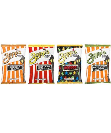 Zapp’s New Orleans Kettle-Style Potato Chips Includes Regular Voodoo Cajun Crawtator and Jalapeno Chips ( 25 Count)Variety Pack