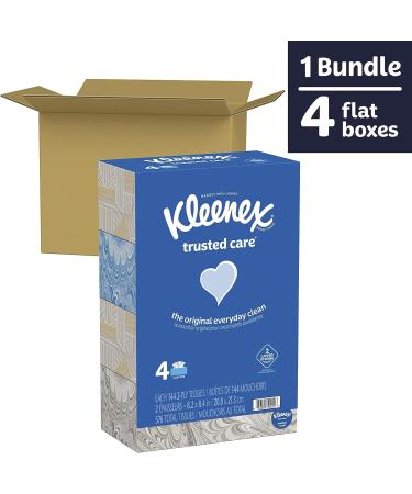 Kleenex Trusted Care Everyday Facial Tissues - 576 Total Tissues, 4 Boxes - White, 144 Count Each - Buy Online on SooperMarket.com
