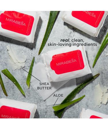 Buy Mirabella Makeup Remover Wipes | Alcohol-Free Travel Face Wipes with Aloe Vera & Micellar Water for Women - Fragrance-Free Cleansing Wipes - Buy Online on SooperMarket.com