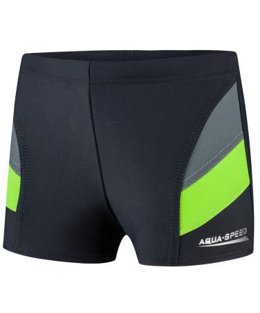 Aqua speed swimming trunks children boys + free eBook |Swimming pants for boys |Badepants |Boxes |Swimwear Boy 152 38. Gray - Green - Andy