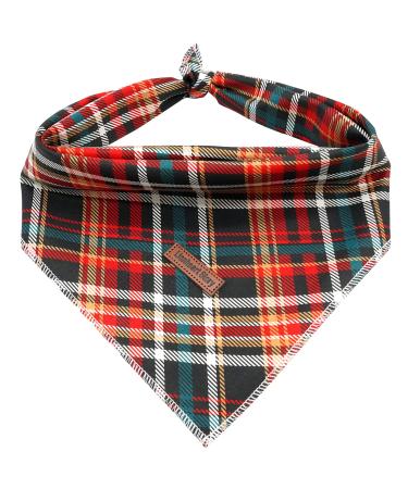Lionheart Glory Dog Haller Washable Soft Cotton Christmas Libbar Schal adjustable kerchief square dog Neck towel for large dogs checkered neckerchiefs Large (1 Pack) b: Christmas plaid
