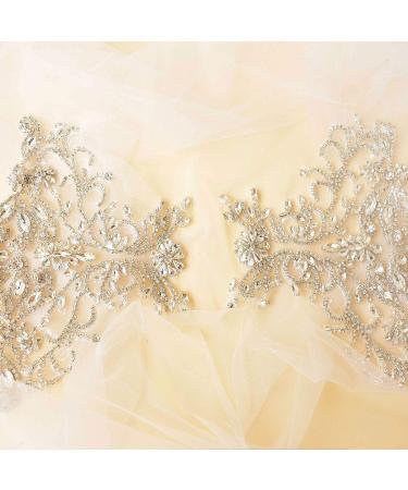 Rhinestone Shoulder Applique Pair - Bridal Dress Embellishment - Buy Online on SooperMarket.com