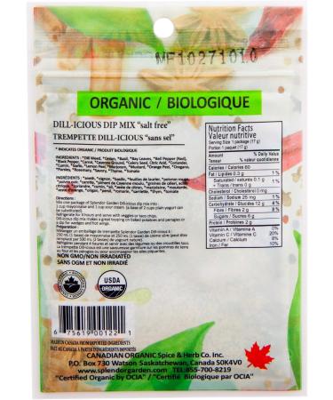 Splendor Garden Dill-Icious Dip Mix Salt Free" 17 Gram" - Buy Online on SooperMarket.com