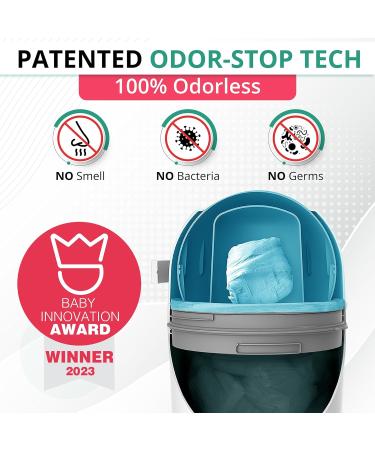 Magic Baby Diaper Pail Patented Odor-Stop System Use Any Garbage Bag One Hand Free Lever 4 Rolls of Bag incld. (Clay) - Buy Online on SooperMarket.com