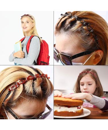 DHWEKU Bangs Hairstyle Hairpin 2 Pieces Hairstyle Aid Headband with Clips Hairpins Hairdressing Supplies Headband Hair Accessories Hair Band Hair Band with Clips Twist Clip Headband - Buy Online on SooperMarket.com