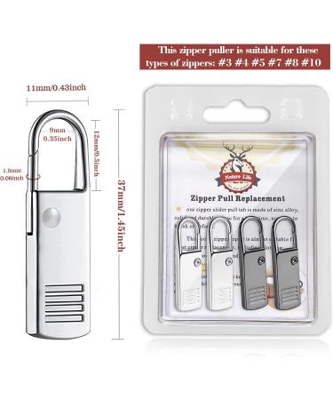 Universal Metal Zipper Pull Replacement Sliders 4PCS - Repair Kit for Suitcases, Backpacks, Wallets - Fixer for Luggage, Jackets, Coats - Buy Online on SooperMarket.com