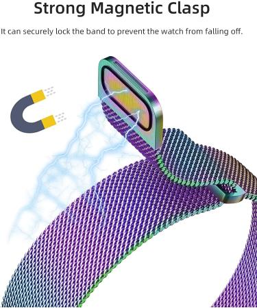 Rabini Metal Magnetic Band Compatible with Apple Watch 38mm 40mm 41mm 42mm 44mm 45mm 49mm  Rainbow Stainless Steel Mesh Loop Bands for iWatch SE Ultra Series 8 7 6 5 4 3 2 1 Women Men  Multicolor 1-Multicolor 38mm/40mm/41mm - Buy Online on SooperMarket.com