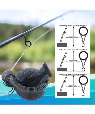 Reaction Tackle Fishing Rod Socks - Ultimate Protection for Baitcasting & Spinning Rods - Fits 7ft & 8ft - 2-Pack XL Black Sleeves - Buy Online on SooperMarket.com