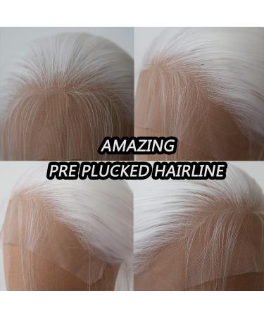 Snow White Long Straight Synthetic Lace Front Wig for Black Women - Heat Resistant Fiber, Natural Hairline with Baby Hair - Perfect for Cosplay and Daily Wear - Buy Online on SooperMarket.com