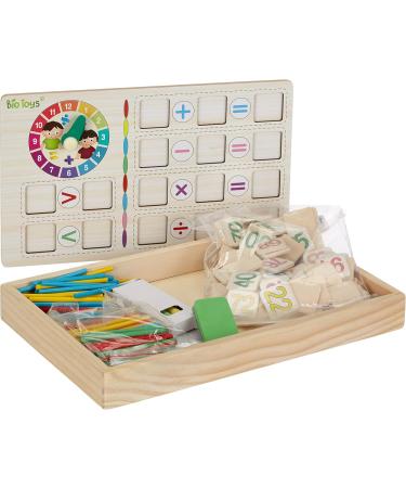 Lexibook Edu200 Clock Hands Bio Toys - Colorful Wooden Math Activity Box for Preschool Learning | Best Educational Toys for Early Childhood - Buy Online on SooperMarket.com