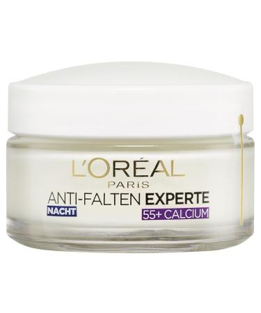 L'Or al Paris Night Care - Anti-Aging Moisturizing Cream with Calcium for Wrinkles - Expert 55+ | 2 Pack (50 ml each) - International Shipping Available - Buy Online on SooperMarket.com