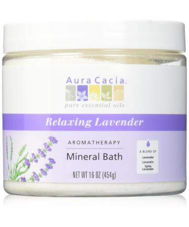 Aura Cacia Mineral Bath Relaxing Lavender 16 Oz