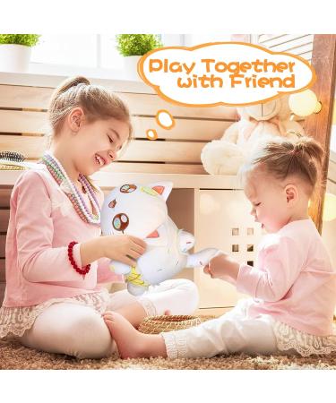 Laibuy Cat Stuffed Animal Toy | Soft Cat Cushion Plush Pillow for Kids | Funny Pussy Plushie Gift | Orange Kitten Stuffed Toy - Buy Online on SooperMarket.com