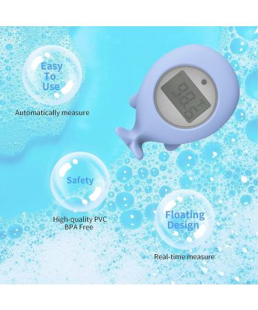 Whale Shaped Baby Thermometer - Infant Bath Safety Water Temperature Tester & Floating Toy with Intelligent Timing - Buy Online on SooperMarket.com