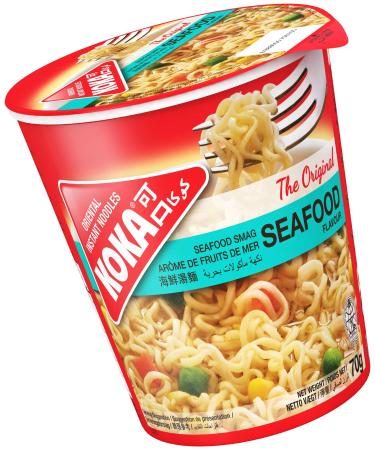 Koka Noodles Original Seafood Flavour Oriental Style Instant Noodles 12 Cups of 70 g Seafood 70 g (Pack of 1)