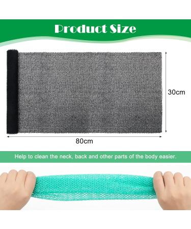 Windspeed 2Pcs African Body Exfoliating Net Bathing Sponge for Deep Cleaning | Skin Smoother for Men & Women | Shower Essential (80x30cm, Black+Green) - Buy Online on SooperMarket.com