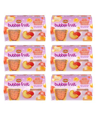 DEL MONTE BUBBLE FRUIT CUP Snacks Peach Strawberry Lemonade (Pack of 6 24 Count Total)