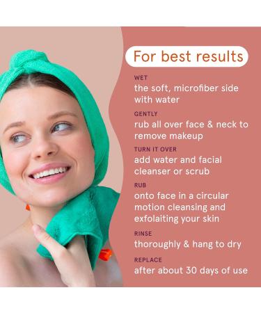 Cleanlogic Exfoliating Dual-Texture Face Cloths for Sensitive Skin - Vegan Assorted Colors Removes Makeup & Dirt - Pack of 3 - Buy Online on SooperMarket.com