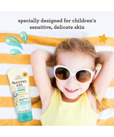 Aveeno Kids Zinc Oxide Mineral Sunscreen Lotion for Sensitive Skin - 3 Fl Oz - Buy Online on SooperMarket.com