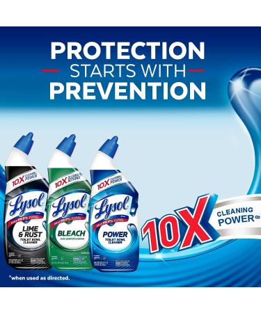 Lysol Power Toilet Bowl Cleaner Gel - 24oz (9 count) | Disinfecting & Stain Removal Formula - Buy Online on SooperMarket.com