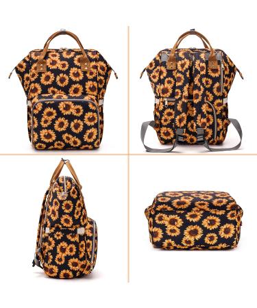 Sunflower Diaper Bag Backpack - Large Waterproof Maternity Baby Nappy Bag for Women - Buy Online on SooperMarket.com