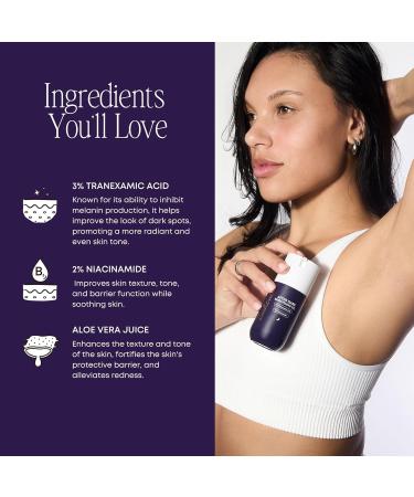 Bushbalm Dark Spot Serum - Brightening Gel for Underarm Bikini Line & Intimate Areas - TXA Niacinamide & Aloe Vera - Fragrance-Free 50ml - Buy Online on SooperMarket.com