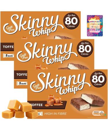 1Pk X 3 Skinny Whip Bars Toffee With Oerich Inspirational Card