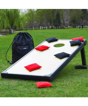 JMEXSUSS Weather Resistant Cornhole Bags - Set of 8 Regulation Professional Corn Hole Bags in Black/Red with Tote Bag - Buy Online on SooperMarket.com