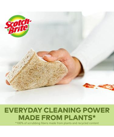 Scotch-Brite Greener Clean Scrub Sponges - 6 Count, Non-Scratch Natural Sponges for Kitchen, Bathroom, and Household Cleaning - Safe for Non-Stick Cookware - Buy Online on SooperMarket.com