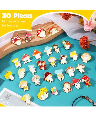 Cute Enamel Mushroom Pins Set - 30 Pcs Funny Anime Cartoon Aesthetic Brooch for Jackets, Backpacks, Hats - Assorted Jewelry Button Lapel Badge - Buy Online on SooperMarket.com