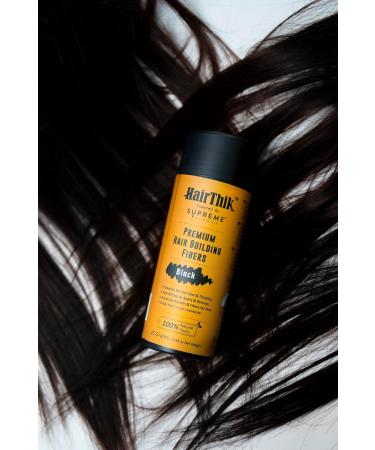 HairThik Hair Building Fibers - Thicker Fuller Hair Solution for Men & Women | 55g Black - Instantly Fill Fine & Thinning Hair - Buy Online on SooperMarket.com