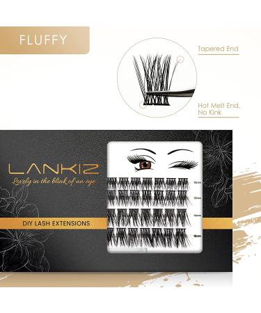 LANKIZ 48 Pcs DIY Eyelash Extension Kit - Soft & Lightweight Individual Lash Extensions 10-16mm Mix - Wide Band Cluster Lashes for Home Use - Buy Online on SooperMarket.com