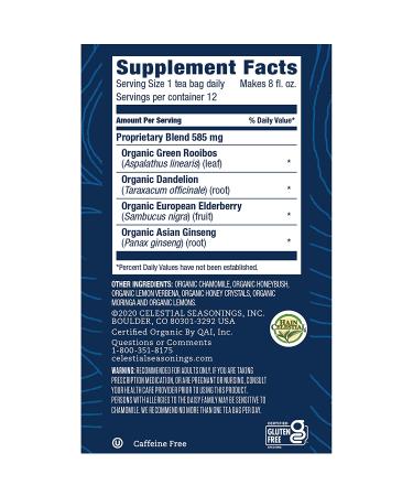 Celestial Seasonings Daily Wellness Herbal Tea - Organic Honey Lemon, Caffeine Free, 12 Bags - Buy Online on SooperMarket.com