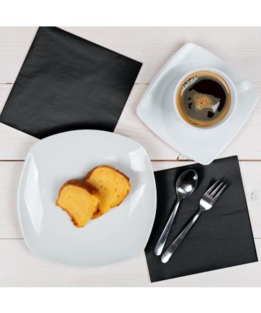 HEKU 100 Black Napkins | 3-Layer 33x33cm | Stylish & Highly Absorbent | Uniform Quality for Events & Gastronomy | Practical 5-Pack - Buy Online on SooperMarket.com