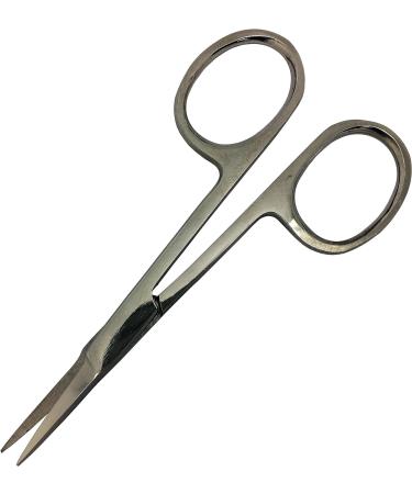 SANDBROS Straight Facial Hair Scissors - Eyebrow Trimmer - Grooming Scissors for Eyebrow Shaping Ear Nose Nostril Hair and Mustache Trimming for Men and Women (Stainless Steel) (S129 4") - Buy Online on SooperMarket.com