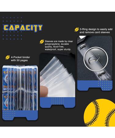 CLOVERCAT 4 Pocket Waterproof Trading Card Binder - Sports Theme Basketball Figure Display Holder for Pokmon, Yugioh, MTG & TCG - 400 Double Sided Pockets - Expandable - Buy Online on SooperMarket.com