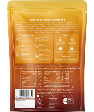 Naturya Organic Turmeric Superblend Powder 250g - Natural and Organic Turmeric Blend - Buy Online on SooperMarket.com