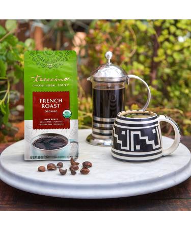 Teeccino French Roast Ground Herbal Coffee 11oz | Caffeine-Free & Prebiotic | Acid-Free Dark Roast - Buy Online on SooperMarket.com