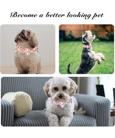 Pink Bow Tie Dog Collar | Adjustable for Girl Dogs | Metal Quick Release Buckle | Orange | Size L (38-60CM) - Buy Online on SooperMarket.com
