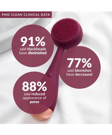 PMD Clean | Smart Facial Cleansing Device - Silicone Brush Anti-Aging Massager Waterproof & SonicGlow Technology for Clear Skin & Pore Reduction - Buy Online on SooperMarket.com