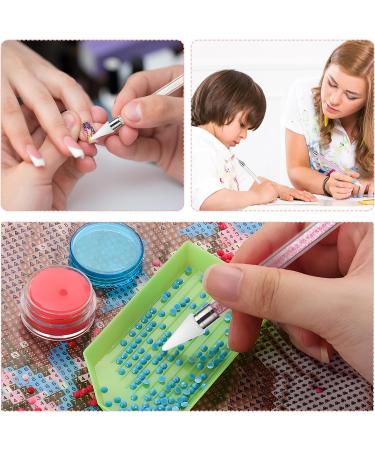 2 Pieces Nail Rhinestone Picker Dotting Pen Dual-ended Rhinestone Gems Crystals Studs Picker Nail Dotting Pen Wax Tip Pencil Pick up Applicator for DIY Nail Art (Pink White) - Buy Online on SooperMarket.com